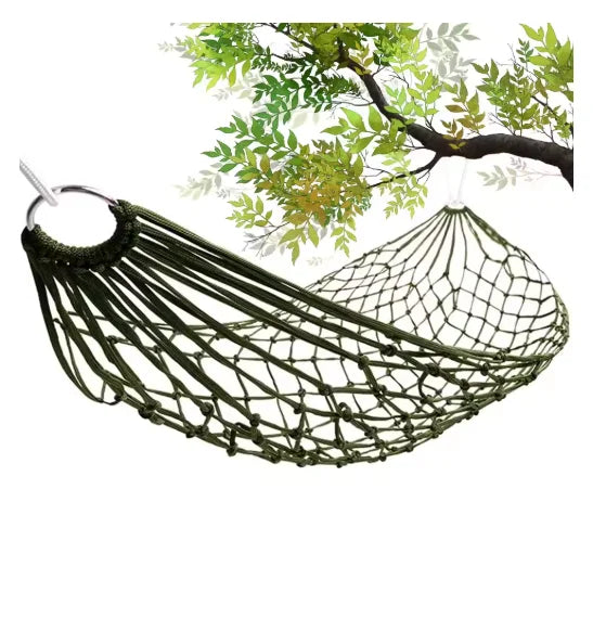 German Selection Nylon Rope Mesh Outdoor Hammock With Rope Portable Camping Garden Beach Patio Travel Swing Hammock