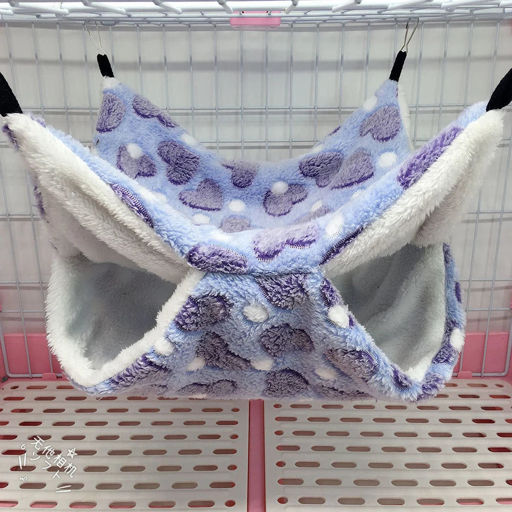 1PC Warm Double-Layer Hammock Small Pet Hammock Suspended Squirrel Sleeping Bag Pet Supplies Hamster Hammock