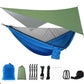 Camping Hammock with Rain Fly Tarp and Mosquito Net Tent Tree Straps Portable Single Double Nylon Parachute Hammock for Travel