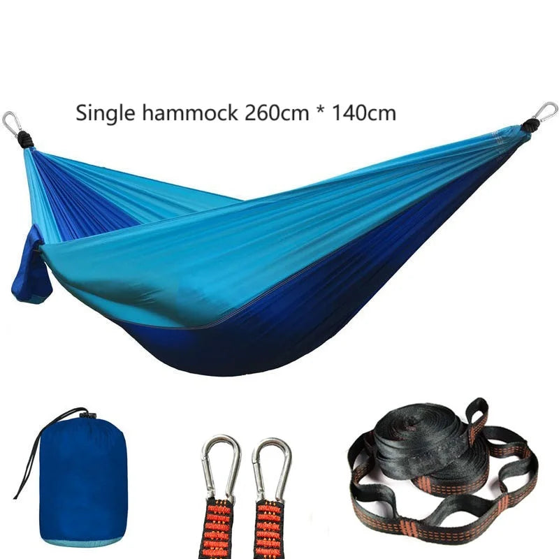 Camping hammocks with double and single portable hammocks with straps lightweight nylon parachute hammocks suitable for outdoor