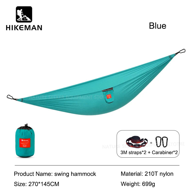 Outdoor Camping Hammock with Storage Bag 210T High Strength Hanging Sleeping Bed for Beach Picnic Load Capacity 200kg Hammocks