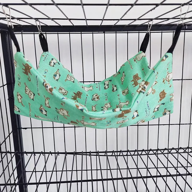 햄스터 Pet Hammock Cotton Hamster Mouse Hanging Bed Small Pet Hamster Rabbit Double Layer Warm Sleep Nests Hanging Hammock Supplies