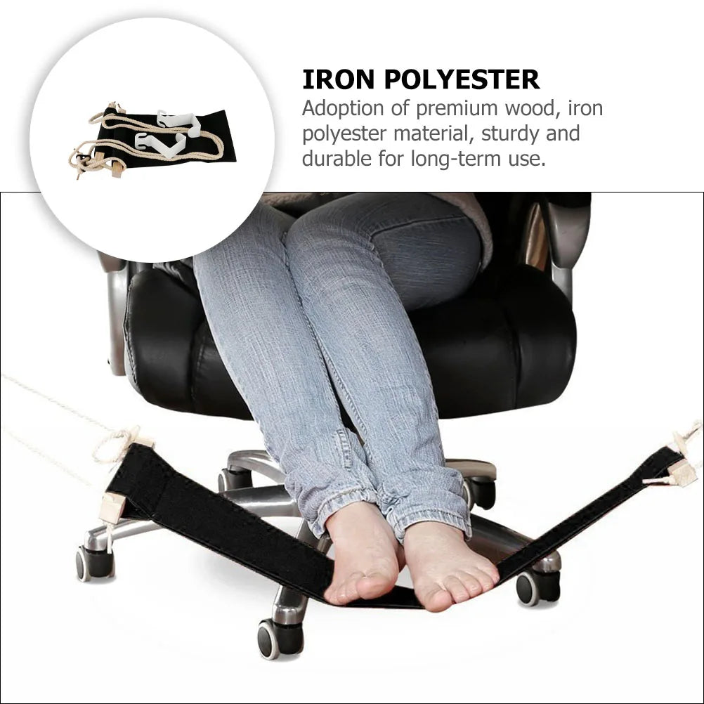 Adjustable Foot Hammock For Office Desk Rest, Comfortable Under Desk Footrest, Durable Polyester Footrest