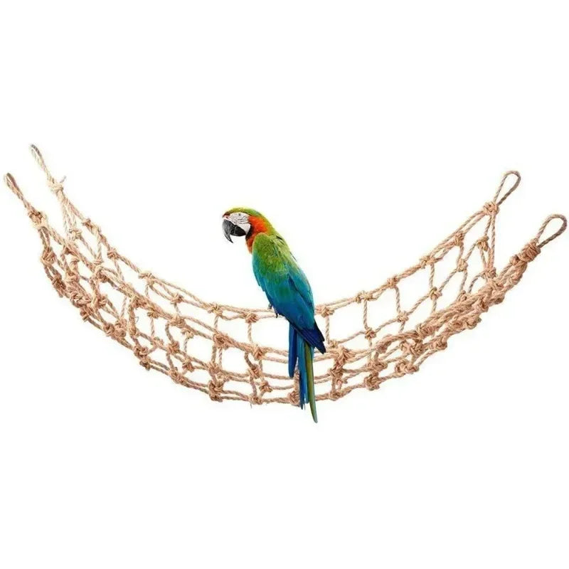 Parrot Swing Rope Birds Hanging Climbing Net wiith Hook Hammock Birds Stand Ladder Birds Chewing Playing Toys Hamster hammock