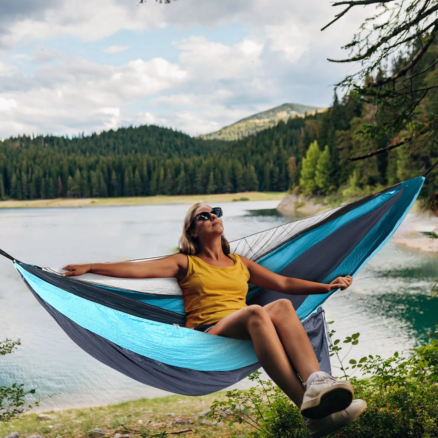 Camping Hammocks With Mosquito Net Double Single Portable Hammocks Tent With 2 Tree Straps Outdoor Travel Camping Accessories