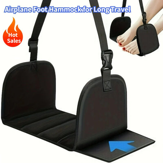 Foot Hammock for Flight,Ergonomic Airplane Footrest,Flight Essentials Hammock Support Plates ideal for Long Travel Foot Leg Rest