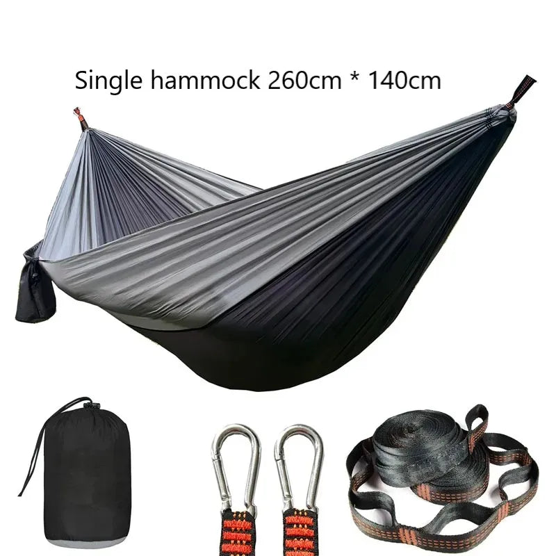 Camping hammocks with double and single portable hammocks with straps lightweight nylon parachute hammocks suitable for outdoor
