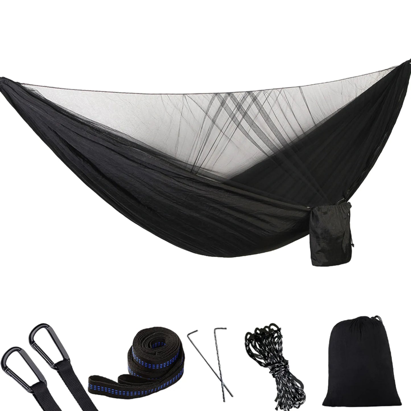 Camping Hammocks With Mosquito Net Double Single Portable Hammocks Tent With 2 Tree Straps Outdoor Travel Camping Accessories