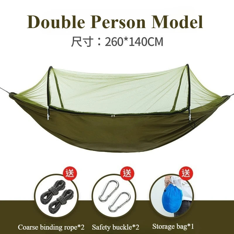Outdoor Camping Hammock with Mosquito Net Swing Sleeping Hammock Camping Stuff Hanging Sleeping Hammock with Storage Bag