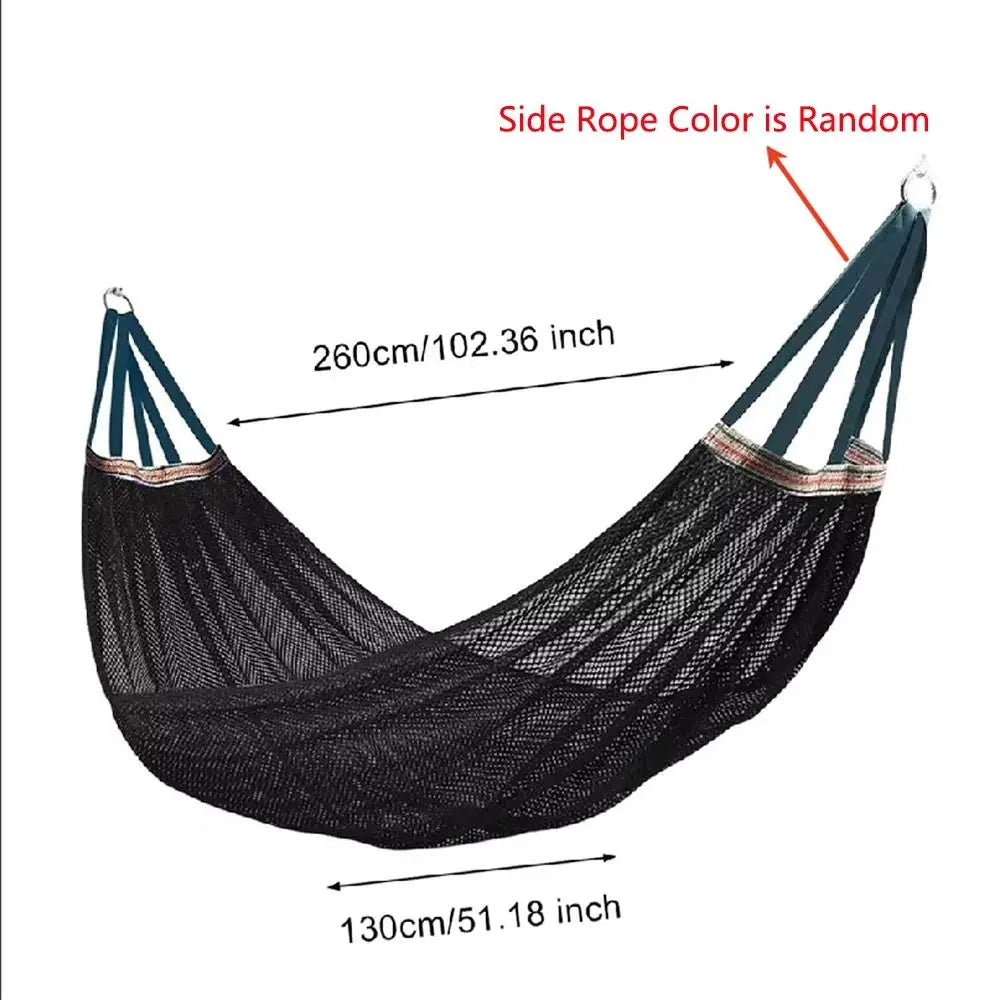 Sturdy Portable Mesh Hammock Cooling Foldable Ice Silk Hanging Bed With Storage Bag Comfortable Outdoor Camping Swing Garden