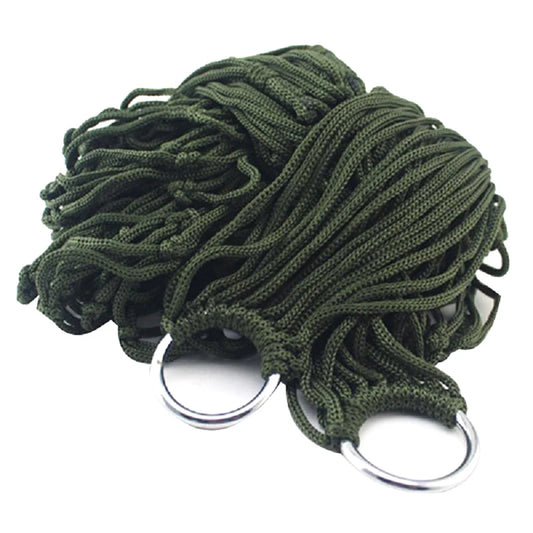 Outdoor Nylon Rope Meshy Hammock Sleeping Net Bed with Rope Durable Mesh Hammock for Relaxation And Camping