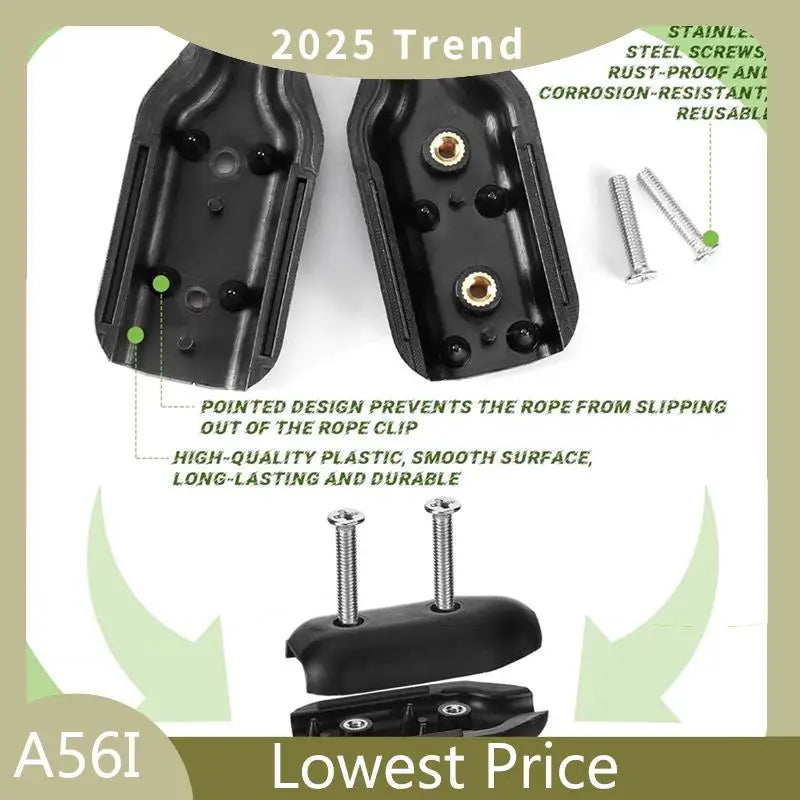 ABDD 4Pcs Rope Clamps, Reusable Rope Clamp 3/8Inch Rope Connector Clamp Suitable For 7-8 Mm Nylon Rope Or Braided Ropes
