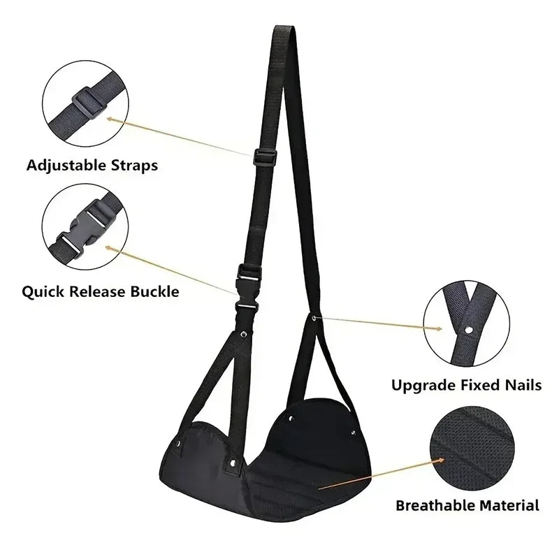 Portable Adjustable Footrest Hammock for Airplane Travel Long Flight Bus Train Office Travel Accessories for Leg Rest Foot Sling