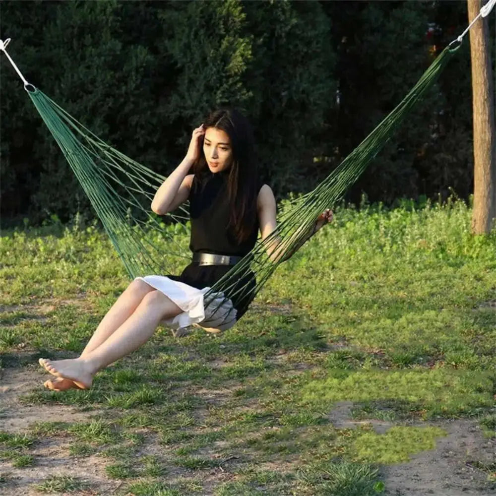 With Rope Nylon Mesh Hammock Portable Fabric Camping Hammock Folding Ultralight Outdoor Sleeping Bed Outdoor Sleeping