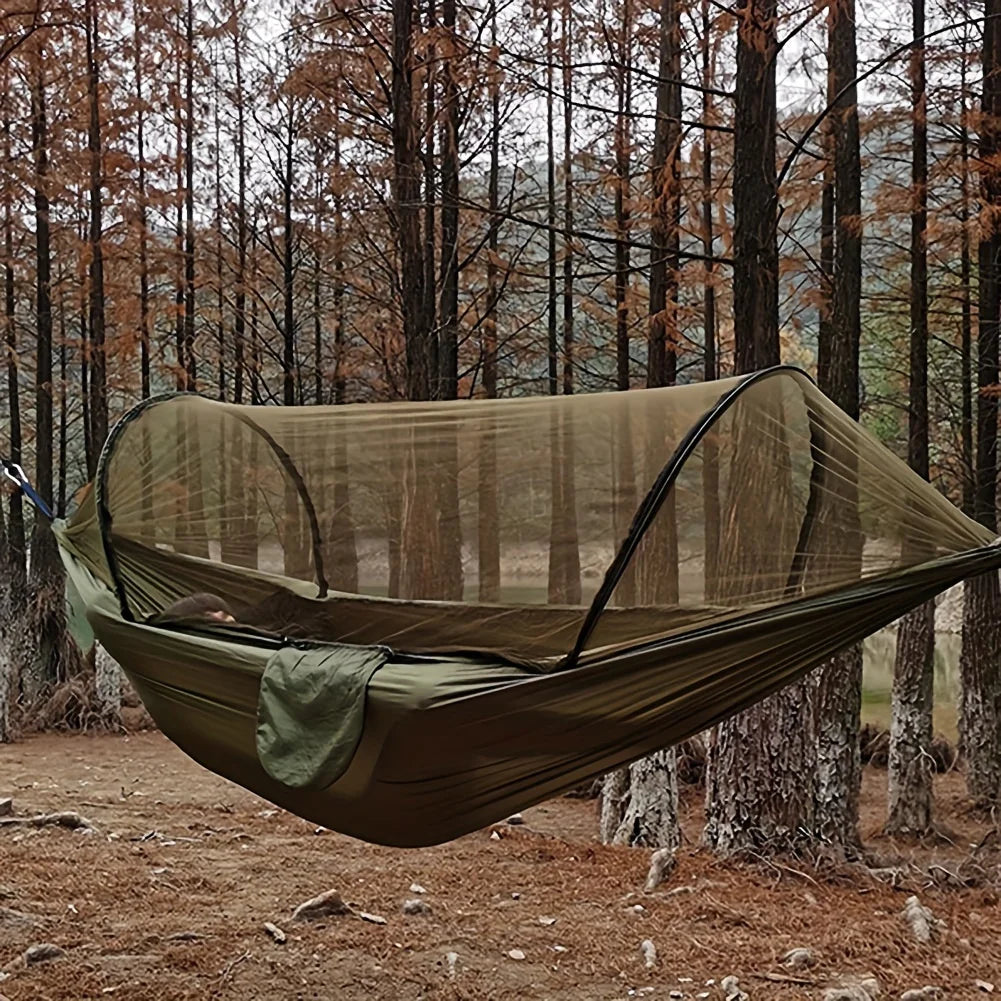 Outdoor Mosquito Net Hammock, Anti-Tipping Design, 3-in-1 Hammock with Mosquito Net - Waterproof Double Camping Hammock for Park