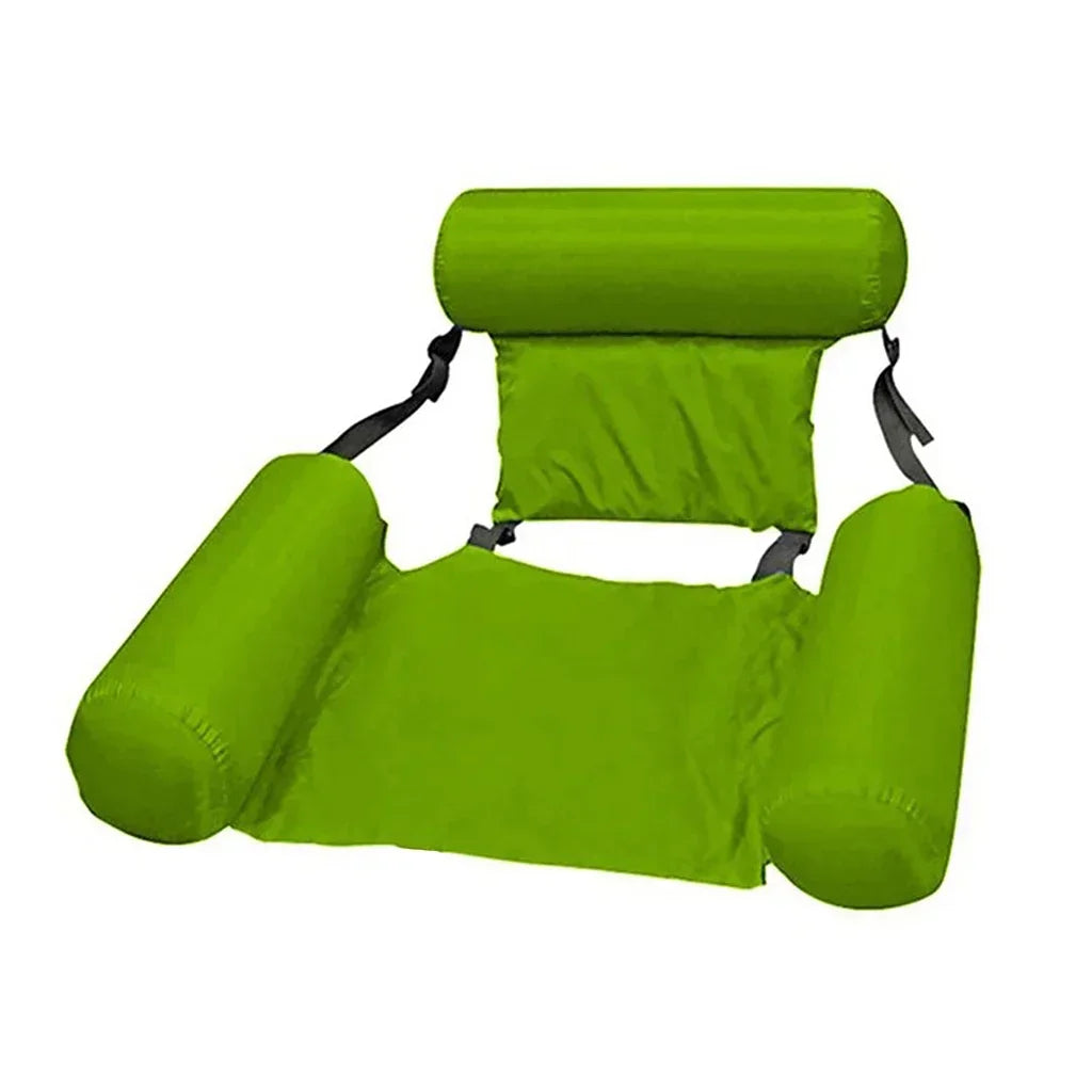 Foldable Floating Water Hammock Float Lounger Inflatable Pool Mat Floating Recliner Bed Swimming Air Mattress Pool Accessories