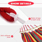 Portable Hammock with Mattress Blue and Red Stripes Straps and Storage Bag Suitable for Camping Outdoor and Indoor Use