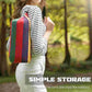 Portable Hammock with Mattress Blue and Red Stripes Straps and Storage Bag Suitable for Camping Outdoor and Indoor Use