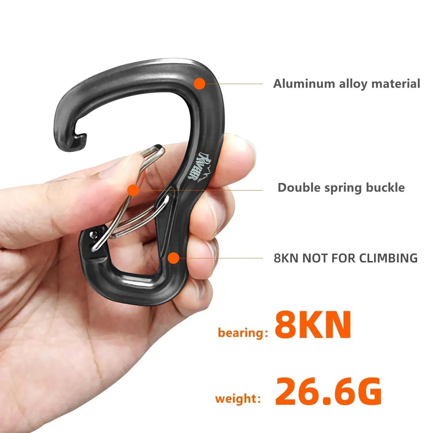 Outdoor Hammock Double Locking Buckle, Multifunctional Aluminum Alloy Hanging Buckle, Camping Hammock Quick Hanging Buckle