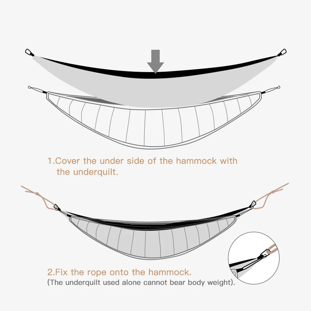 Hammock Underquilt for Camping Hiking Backpacking Travel Backyard Patio