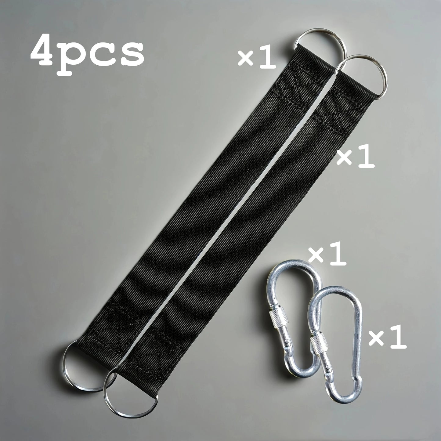4pcs/set Durable Camping Hammock Slings Featuring Safety Locks, For Various Outdoor Swing Hammock Accessories in Amusement Parks