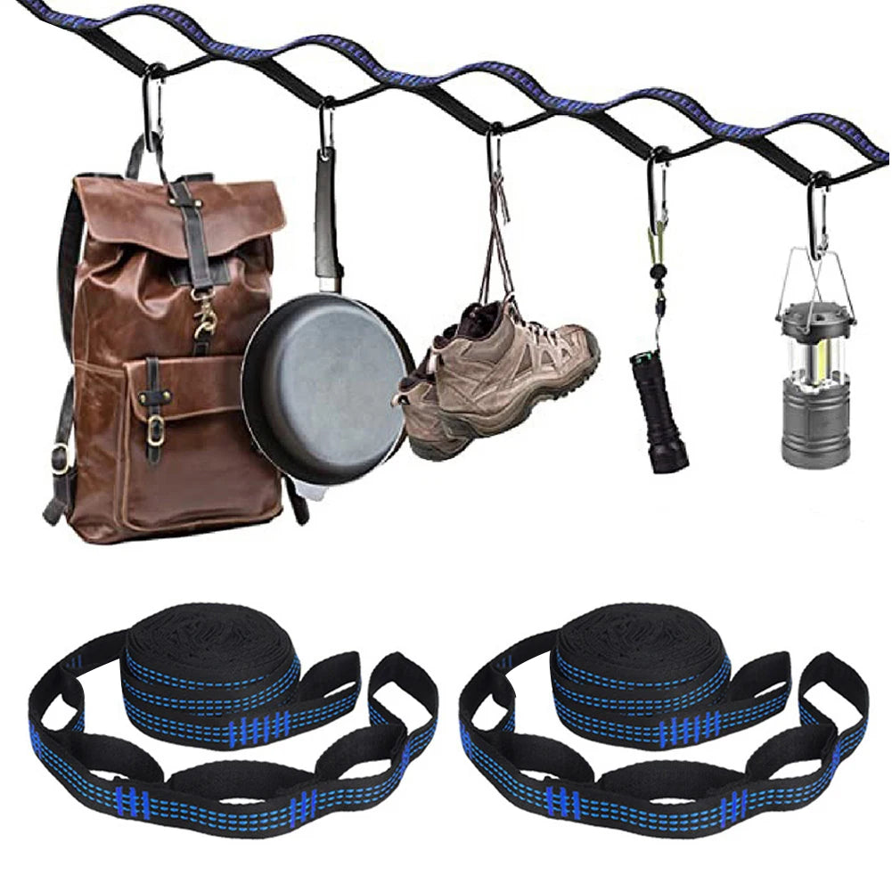 2/1PCS High Bearing Capacity Hammock Straps Breaking Strength Polyester Hammock Belt Rope With Ring Buckle Camping Accessories
