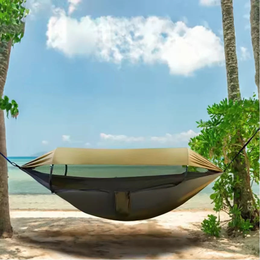 Waterproof Durable Outdoor Camping Hammock with Mosquito Net And Awning Lightweight Portable Sun Protection Leisure Swing