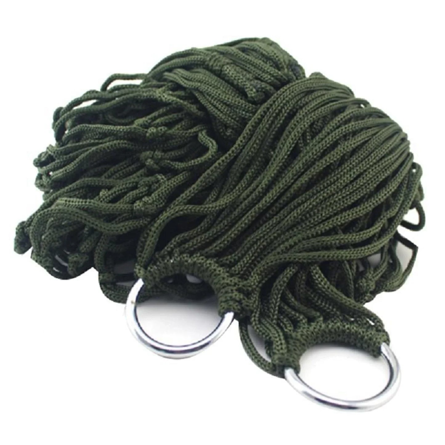 Nylon Rope Meshy Hammock for Outdoor Sleeping Net Bed with Rope Portable Camping Garden Beach Yard Travel Swing Hanging Bed