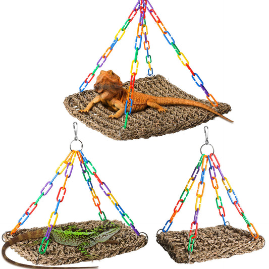 Reptile Hammock, Lizard Swing Hanging Bed, Leopard Gecko Tank Accessories, Reptile Climbing, Hammock Pet Platform Carrier