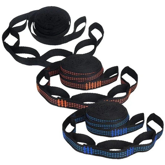 2PCS High Bearing Capacity Hammock Straps Breaking Strength Polyester Hammock Belt Rope with Ring Camping Gear Accessories